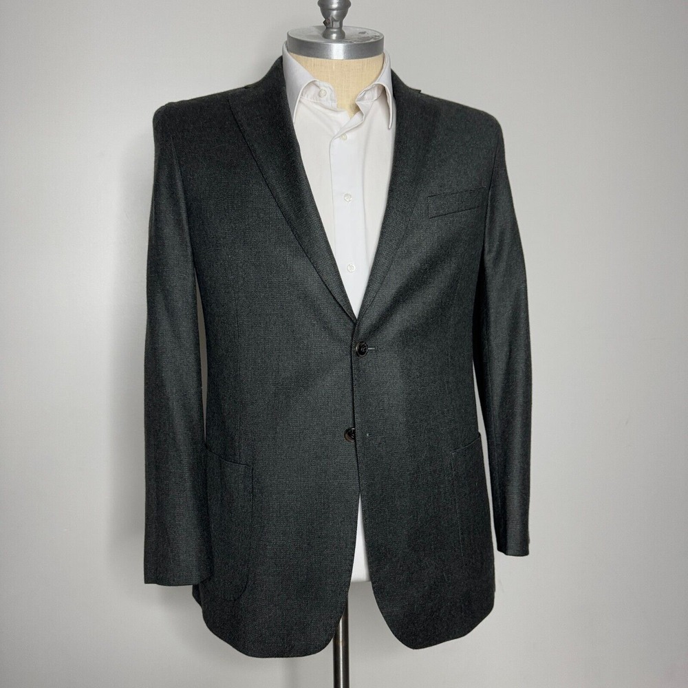 Jos A Bank Blazer Sport Coat 44L Mens Solid‎ Green Wool